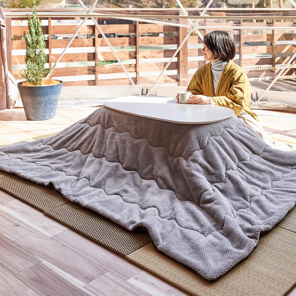 客室ドームにこたつ